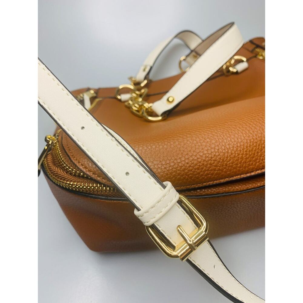 Mia K Collection Brown and Light Beige Tote Bag with Detachable Shoulder Strap - Picture 11 of 11